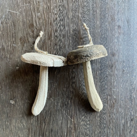 Anthropologie-Mushroom Wood Ornaments, Set of 2 - Picture 3 of 5